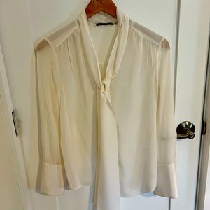 Alice and Olivia silk neck tie blouse !